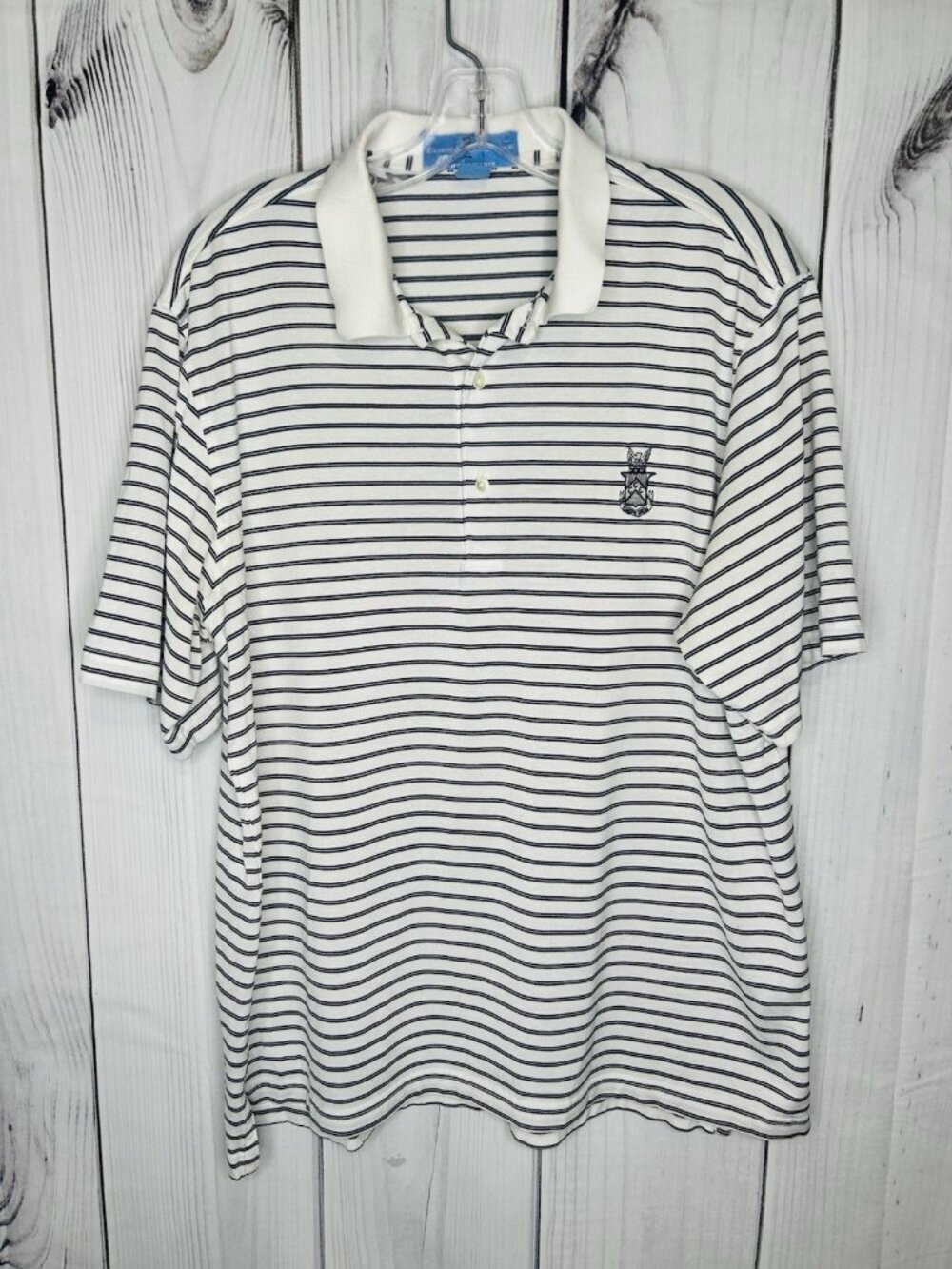 Fairway Greene Polo Shirt Men's Sz M Capital City Club Golf Striped Short Sleeve